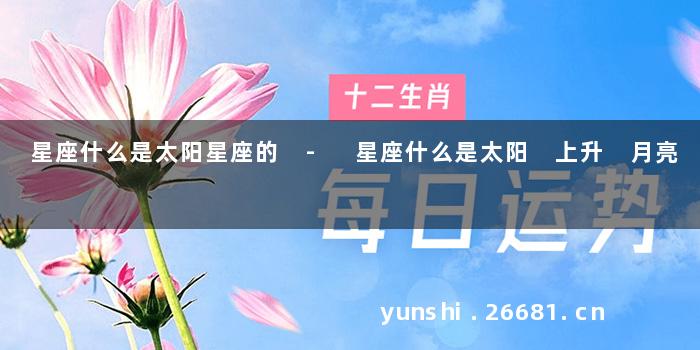 星座什么是太阳星座的 - 星座什么是太阳 上升 月亮